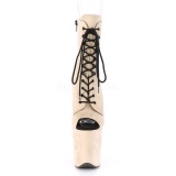 Beige Terciopelo 20 cm FLAMINGO-1021FS botines de pole dance