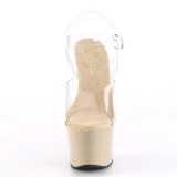 Beige Transparente 18 cm SKY-308 Plataforma Tacones de Aguja