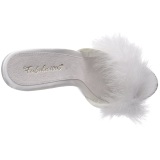 Blanco 13 cm POISE-501F Tacn plumas de marabu Mules Calzado