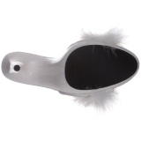 Blanco 13 cm POISE-501F Tacn plumas de marabu Mules Calzado