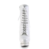 Blanco 15,5 cm BLONDIE-R-1020 botines plataforma con cordones en charol