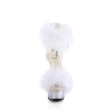 Blanco 15 cm DELIGHT-624F sandalias de tacn con plumas pole dance