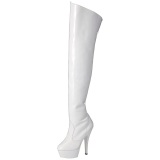 Blanco 15 cm KISS-3010 Botas Altas Plataforma