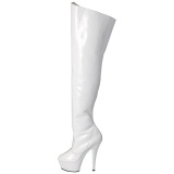 Blanco 15 cm KISS-3010 Botas Altas Plataforma