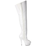 Blanco 15 cm KISS-3010 Botas Altas Plataforma