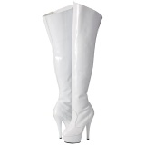 Blanco 15 cm KISS-3010 Botas Altas Plataforma