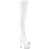 Blanco 18 cm ADORE-3011HWR Holograma plataforma botas altas punta abierta