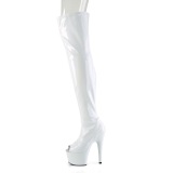 Blanco 18 cm ADORE-3011HWR Holograma plataforma botas altas punta abierta