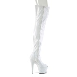 Blanco 18 cm ADORE-3011HWR Holograma plataforma botas altas punta abierta