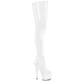 Blanco 18 cm ADORE-4000 Vinilo plataforma botas altas crotch alto