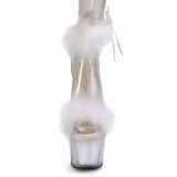 Blanco 18 cm ADORE-724F sandalias de tacn con plumas pole dance