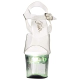 Blanco 18 cm FLASHDANCE-708 sandalias stripper con luz LED