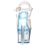 Blanco 18 cm FLASHDANCE-708 sandalias stripper con luz LED