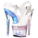 Blanco 18 cm FLASHDANCE-708 sandalias stripper con luz LED