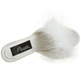 Blanco 8 cm AMOUR-03 Tacn plumas de marabu Mules Calzado