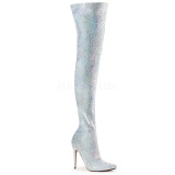 Blanco Brillo 13 cm COURTLY-3015 botas altas pleaser