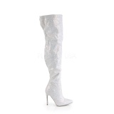 Blanco Brillo 13 cm COURTLY-3015 botas altas pleaser