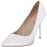 Blanco Charol 10 cm CLASSIQUE-20 zapatos puntiagudos tacn de aguja