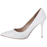 Blanco Charol 10 cm CLASSIQUE-20 zapatos puntiagudos tacn de aguja