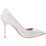 Blanco Charol 10 cm CLASSIQUE-20 zapatos puntiagudos tacn de aguja