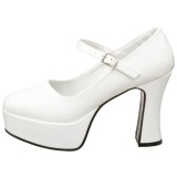 Blanco Charol 11 cm MARYJANE-50 Mary Jane Plataforma Zapatos de Saln