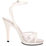 Blanco Charol 12 cm FLAIR-436 Sandalias Femininas Planos