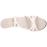 Blanco Charol 12 cm FLAIR-436 Sandalias Femininas Planos