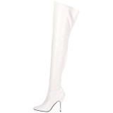 Blanco Charol 13 cm SEDUCE-3000 over knee botas altas con tacn