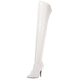 Blanco Charol 13 cm SEDUCE-3000 over knee botas altas con tacn