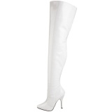 Blanco Charol 13 cm SEDUCE-3010 Largas Botas Altas para Hombres