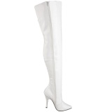 Blanco Charol 13 cm SEDUCE-3010 Largas Botas Altas para Hombres