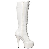 Blanco Charol 15,5 cm DELIGHT-2023 Plataforma Botas Media