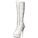 Blanco Charol 15,5 cm DELIGHT-2023 Plataforma Botas Media