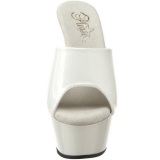 Blanco Charol 15,5 cm KISS-201 Plataforma Mules Altos