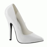 Blanco Charol 15 cm DOMINA-420 zapatos puntiagudos con tacn de aguja