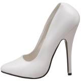 Blanco Charol 15 cm DOMINA-420 zapatos puntiagudos con tacn de aguja