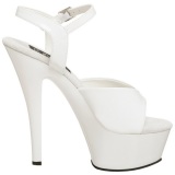 Blanco Charol 15 cm KISS-209 Zapatos Tacn Aguja Plataforma