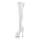 Blanco Charol 18 cm ADORE-3000 over knee botas altas con tacn