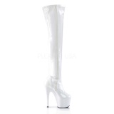 Blanco Charol 18 cm ADORE-3000 over knee botas altas con tacn