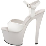 Blanco Charol 18 cm Pleaser SKY-309 Zapatos Tacn Aguja Plataforma