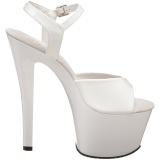 Blanco Charol 18 cm Pleaser SKY-309 Zapatos Tacn Aguja Plataforma