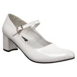 Blanco Charol 5 cm SCHOOLGIRL-50 Zapato Saln Clasico para Mujer