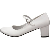 Blanco Charol 5 cm SCHOOLGIRL-50 Zapato Saln Clasico para Mujer