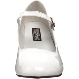 Blanco Charol 5 cm SCHOOLGIRL-50 Zapato Saln Clasico para Mujer