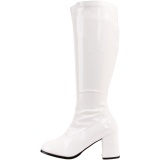 Blanco Charol 7,5 cm GOGO-300 Botas de mujer para Hombres