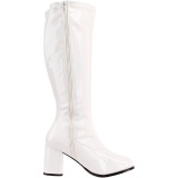 Blanco Charol 7,5 cm GOGO-300 Botas de mujer para Hombres