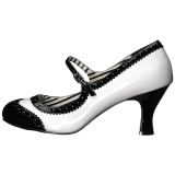 Blanco Charol 7,5 cm JENNA-06 zapatos de saln tallas grandes