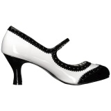 Blanco Charol 7,5 cm JENNA-06 zapatos de saln tallas grandes