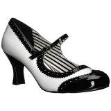 Blanco Charol 7,5 cm JENNA-06 zapatos de saln tallas grandes