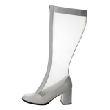 Blanco Charol 8,5 cm GOGO-307 Botas de mujer para Hombres